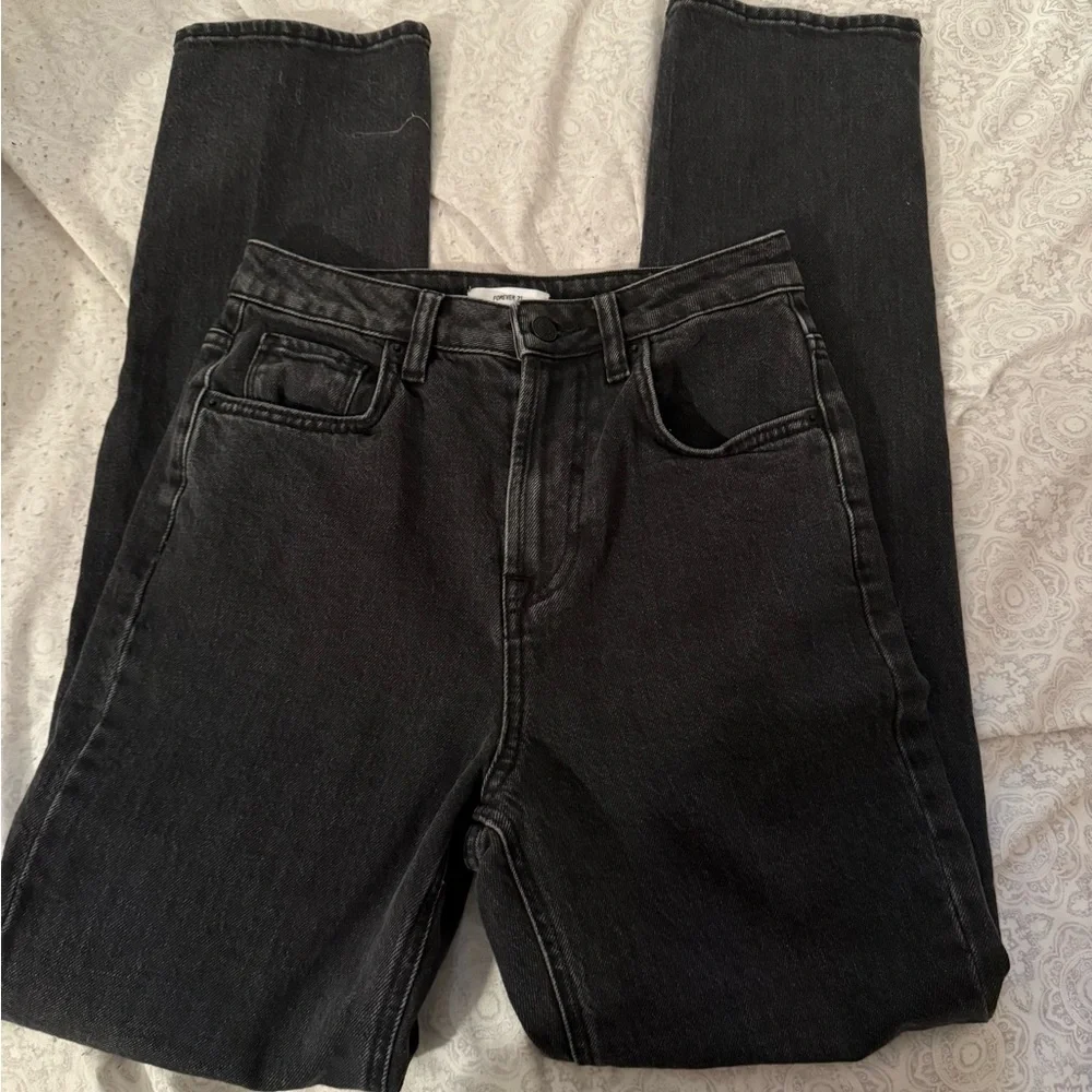 Forever 21 Dark Wash Straight Leg Jeans - Picture 2 of 4